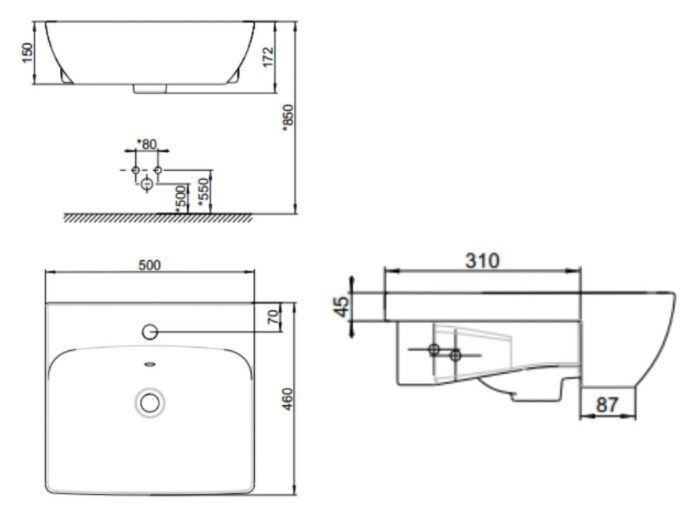ban ve ki thuat chau rua mat lavabo american standard wp f301 milano ban am