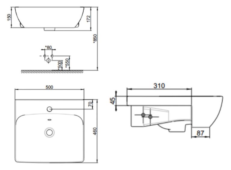 ban ve ki thuat chau rua mat lavabo american standard wp f301 milano ban am