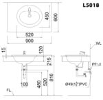 ban ve ki thuat chau rua mat lavabo caesar l5018 duong vanh
