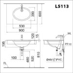 ban ve ki thuat chau rua mat lavabo caesar l5113 am ban