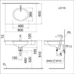 ban ve ki thuat chau rua mat lavabo caesar l5115 am ban