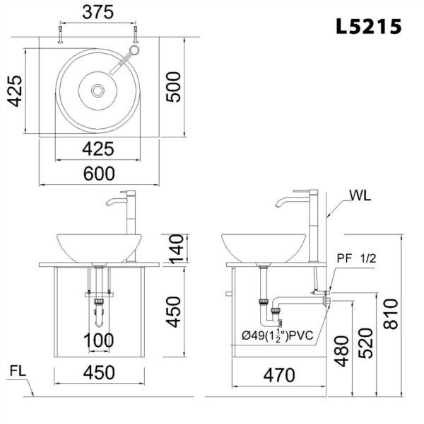 ban ve ki thuat chau rua mat lavabo caesar l5215 dat ban