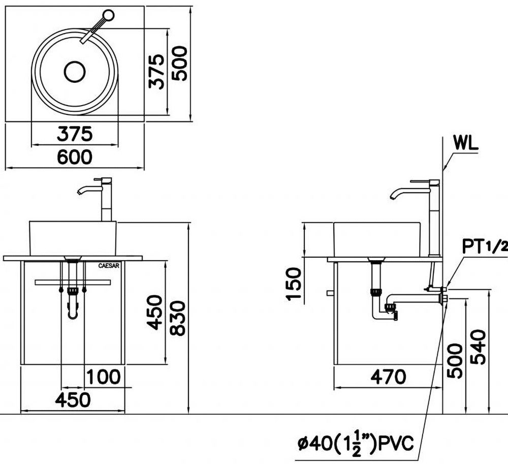 ban ve ki thuat chau rua mat lavabo caesar lf5232 dat ban