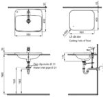 ban ve ki thuat chau rua mat lavabo inax al 2398v duong vanh