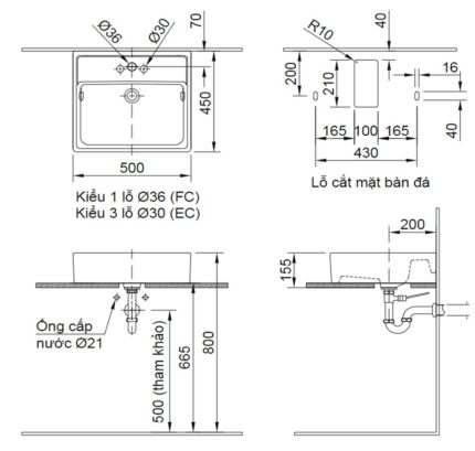 ban ve ki thuat chau rua mat lavabo inax al 293v dat ban