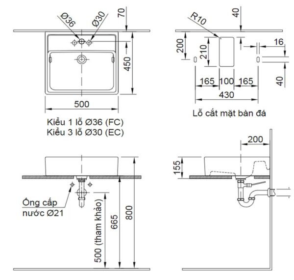 ban ve ki thuat chau rua mat lavabo inax al 293v dat ban