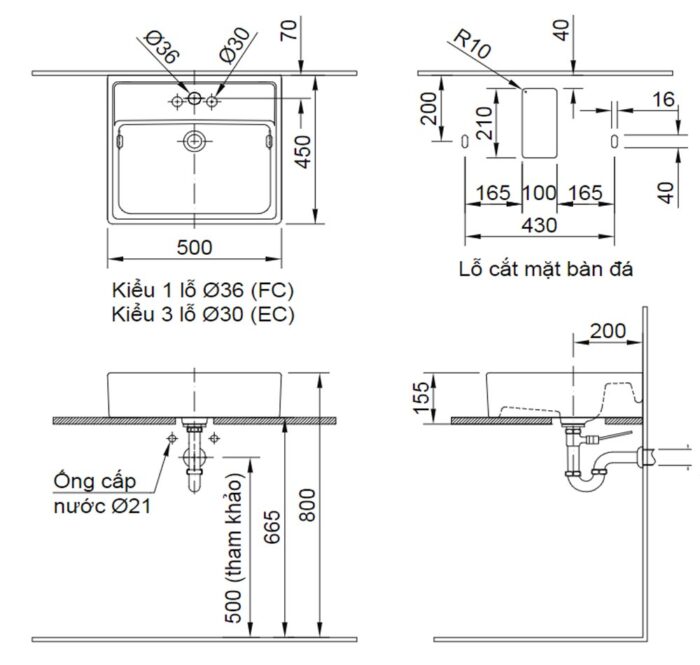ban ve ki thuat chau rua mat lavabo inax al 293v dat ban