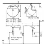 ban ve ki thuat chau rua mat lavabo inax al 294v dat ban