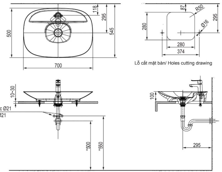 ban ve ki thuat chau rua mat lavabo inax al s640v dat ban