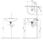 ban ve ki thuat chau rua mat lavabo inax l 281v treo tuong