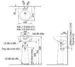 ban ve ki thuat chau rua mat lavabo inax l 282v ec fc l 284vc chan dai treo tuong