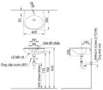 ban ve ki thuat chau rua mat lavabo inax l 283v treo tuong