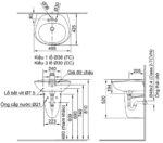 ban ve ki thuat chau rua mat lavabo inax l 284v ec fc l 284vc chan lung treo tuong