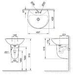 ban ve ki thuat chau rua mat lavabo inax l 285v ec fc l 288vc chan lung treo tuong