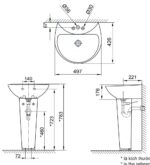 ban ve ki thuat chau rua mat lavabo inax l 285v ec fc l 288vd chan dai treo tuong