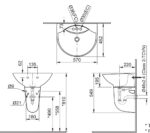 ban ve ki thuat chau rua mat lavabo inax l 288v ec fc l 288vc chan lung treo tuong