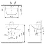 ban ve ki thuat chau rua mat lavabo inax l 297v treo tuong