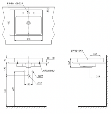 ban ve ki thuat chau rua mat lavabo toto lt1615k dat ban