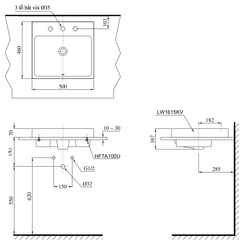 ban ve ki thuat chau rua mat lavabo toto lt1615k dat ban
