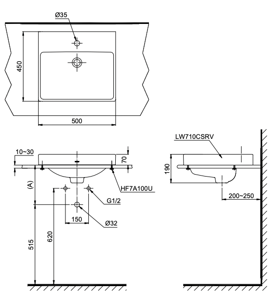 ban ve ki thuat chau rua mat lavabo toto lt710csr dat ban