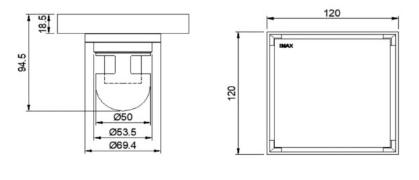 ban ve ki thuat ga thoat san inax fdv 12f vuong 120x120mm