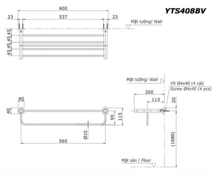 ban ve ki thuat gia khan 2 tang toto yts408bv