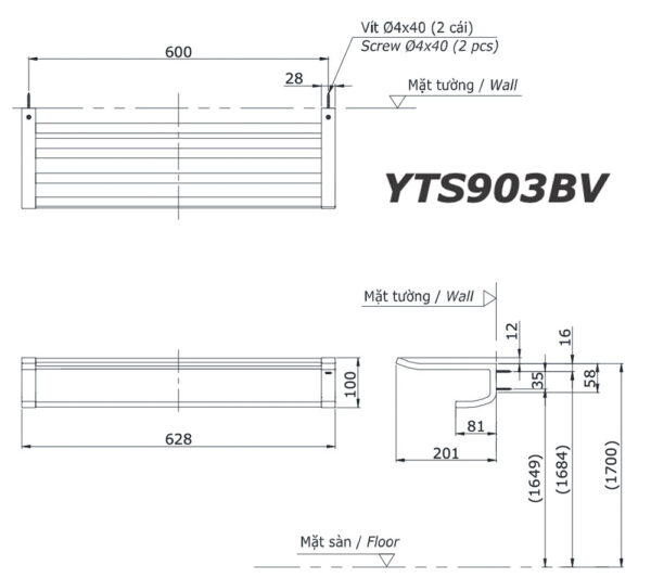 ban ve ki thuat gia khan 2 tang toto yts903bv