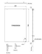 ban ve ki thuat guong phong tam toto ym6090a chong moc 600x900mm