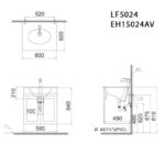 ban ve ki thuat tu chau lavabo caesar lf5024 eh15024av