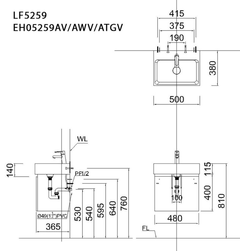 ban ve ki thuat tu chau lavabo caesar lf5259 eh05259atgv eh05259awv eh05259av