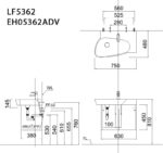 ban ve ki thuat tu chau lavabo caesar lf5362 eh05362adv