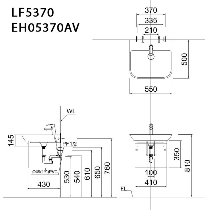 ban ve ki thuat tu chau lavabo caesar lf5370 eh05370av