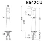 ban ve ki thuat voi chau lavabo caesar b642cu co cao nong lanh