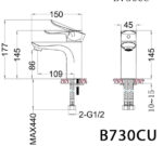 ban ve ki thuat voi chau lavabo caesar b730cu nong lanh