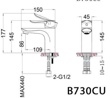 ban ve ki thuat voi chau lavabo caesar b730cu nong lanh