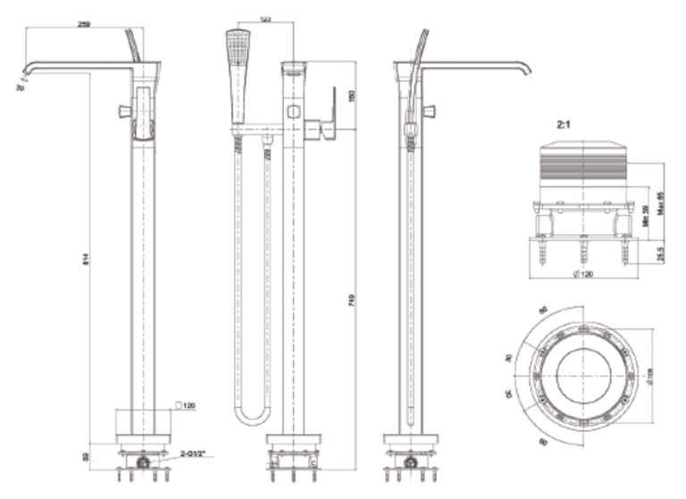 ban ve ki thuat voi sen xa bon tam american standard wf 0616 nobile dat san