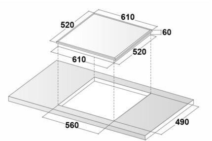 ban ve kich thuoc bep tu bon kocher di 866ge toan vung nau