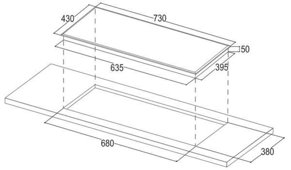 ban ve kich thuoc bep tu doi bauer be 388sa
