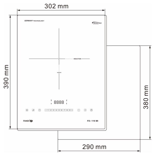 ban ve kich thuoc bep tu don fandi fd 119 mi