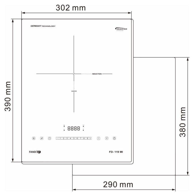 ban ve kich thuoc bep tu don fandi fd 119 mi