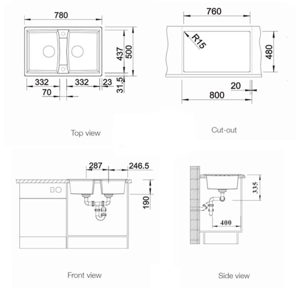 ban ve kich thuoc chau rua bat da blanco lexa 8 rock grey