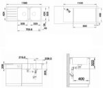 ban ve kich thuoc chau rua bat inox blanco lemis 8 s if