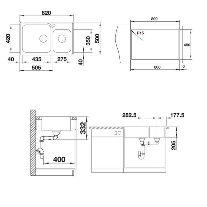 ban ve kich thuoc chau rua bat inox blanco lemis xl 8 if