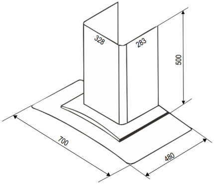 ban ve kich thuoc may hut mui bauer bc 70ec3 70cm kinh cong