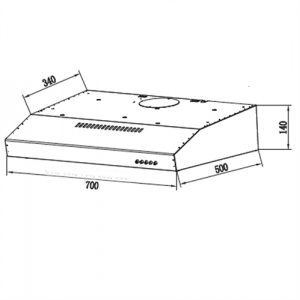 Bản vẽ kích thước Máy hút mùi EUROSUN EH-70C05D 70cm cổ điển
