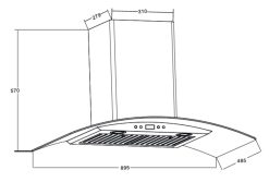 ban ve kich thuoc may hut mui fandi fd bq70 70cm kinh cong