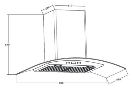 ban ve kich thuoc may hut mui fandi fd bq70 70cm kinh cong