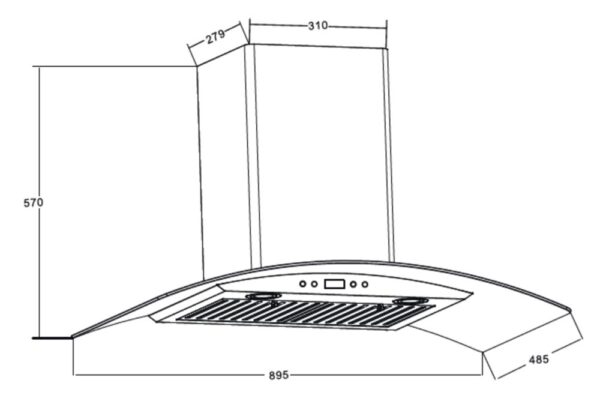 ban ve kich thuoc may hut mui fandi fd bq70 70cm kinh cong