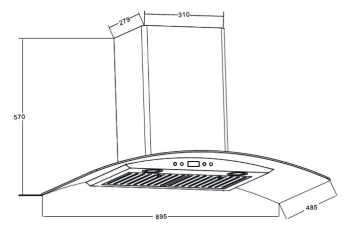 ban ve kich thuoc may hut mui fandi fd bq70 70cm kinh cong