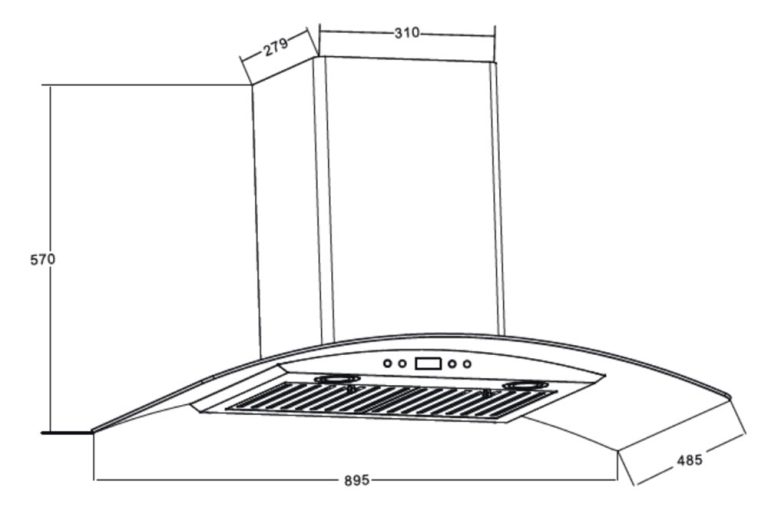 ban ve kich thuoc may hut mui fandi fd bq70 70cm kinh cong